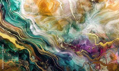 the art of mixing liquid paints with alcohol ink the texture of marble suitable for wallpaper and murals, Generative AI photo