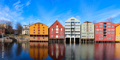 Norway: Trondheim: old storehouses on River Nidelva photo