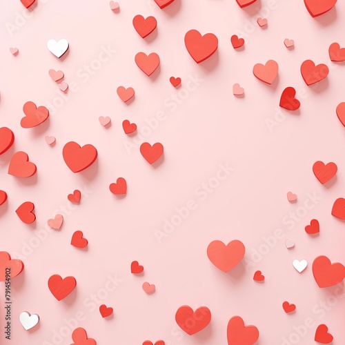 coral hearts pattern scattered across the surface, creating an adorable and festive background for Valentine's Day or Mothers day on a Beige backdrop. The artwork is in the style of a traditional Chin
