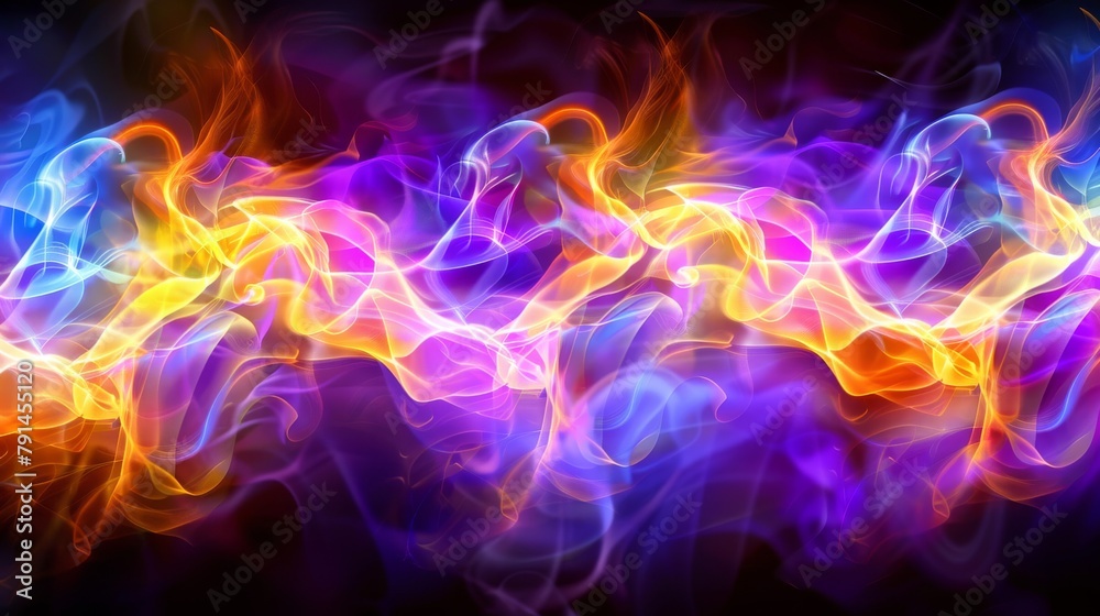 Vibrant neon lights in abstract pattern. An array of vivid neon lights converge in the center, creating a dynamic abstract display ideal for modern and energetic concepts Vibrant neon lights in abstract pattern. An array of vivid neon lights converge in the center, creating a dynamic abstract display ideal for modern and energetic concepts