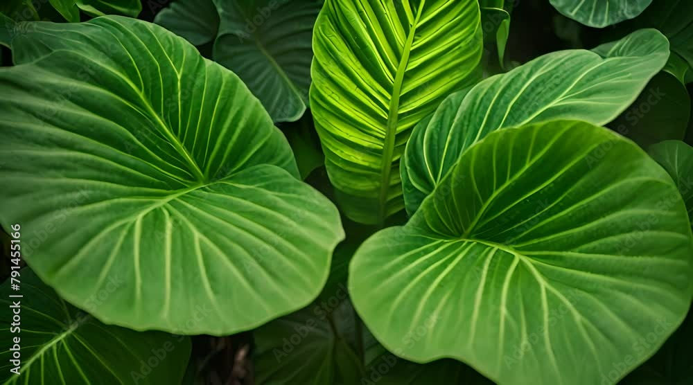 Minimalist Green Leaf Texture in Tropical Forest Minimalist Green Leaf Texture in Tropical Forest