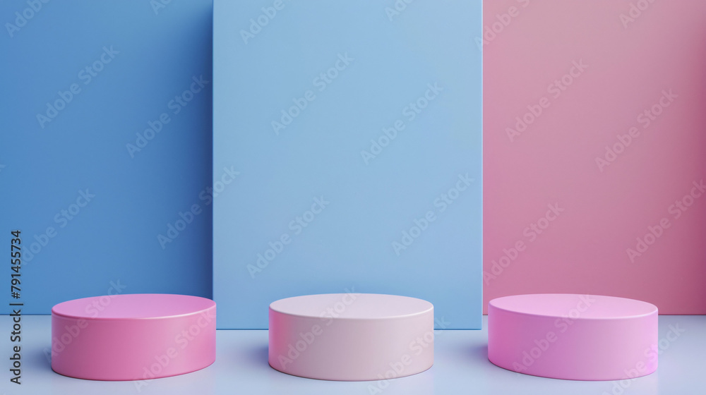 Luxurious 3D render of a charming podium for displaying products, centered with an inviting atmosphere. Luxurious 3D render of a charming podium for displaying products, centered with an inviting atmosphere.