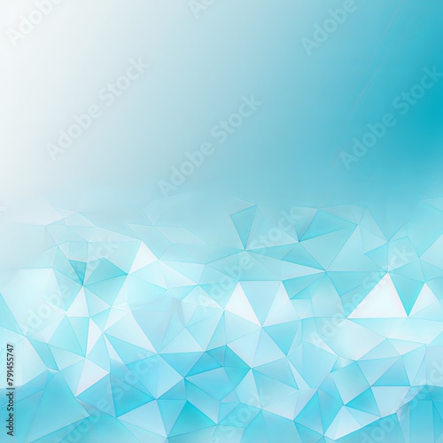 Cyan abstract background with low poly design, vector illustration in the style of cyan color palette with copy space for photo text or product, blank empty copyspace 