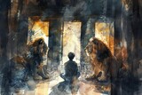 Courage Amidst the Roar: Man's Trial in the Lion's Den