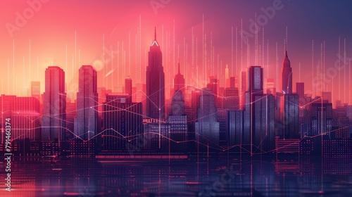 Futuristic cityscape with digital network overlay. A stunning visual representation of a smart city, with digital connections and a network overlay implying a connected, data-driven metropolis © Mercedes