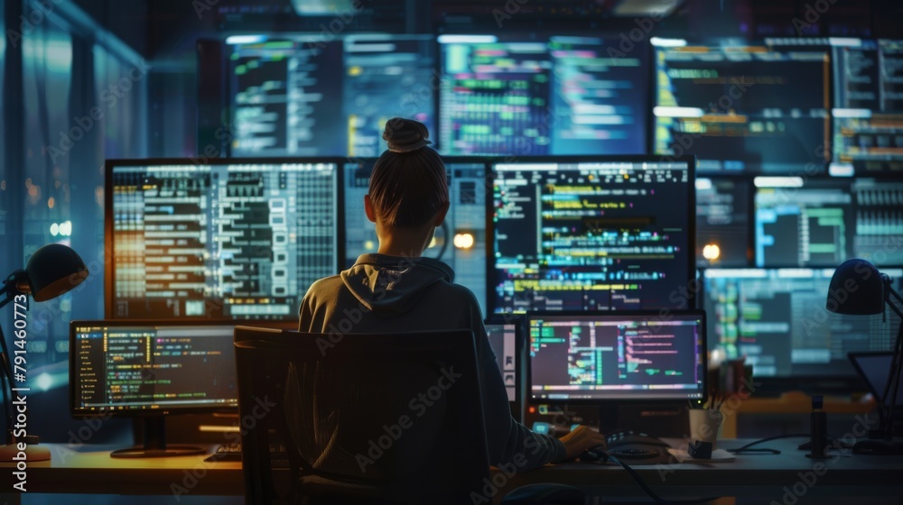 Programmer Working on Computer Code Programmer Working on Computer Code