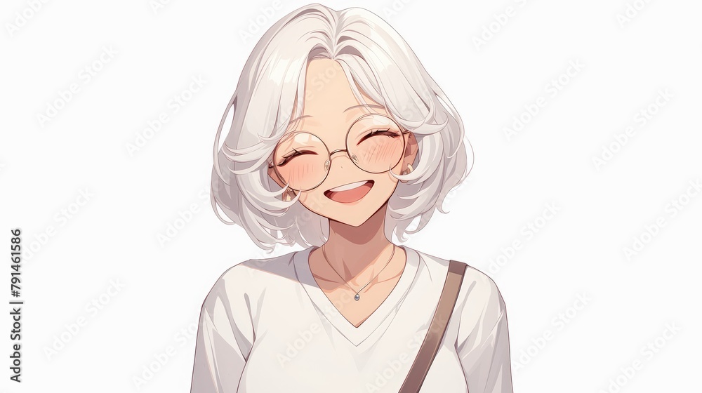A charming avatar character of an elderly woman A charming avatar character of an elderly woman