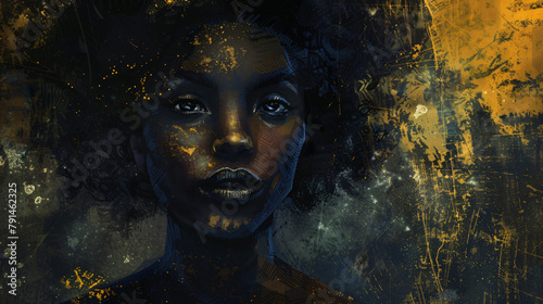 Fantasy black woman portrait