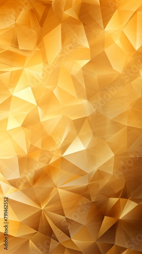 Gold abstract background with low poly design, vector illustration in the style of gold color palette with copy space for photo text or product, blank empty copyspace. 