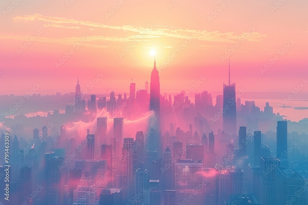 Obraz premium abstract minimalism city illustration professional photography