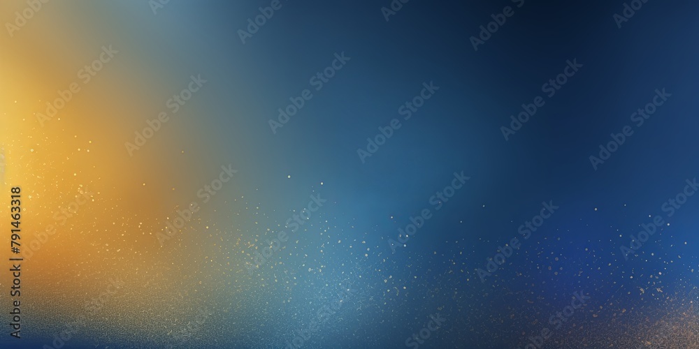 Gold and blue colors abstract gradient background in the style of, grainy texture, blurred, banner design, dark color backgrounds, beautiful with copy space for photo text or product, blank empty copy