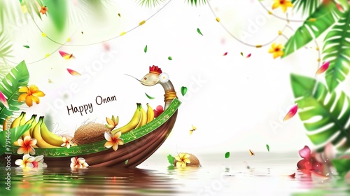 vector illustration of onam. Kerala Onam Greeting Card. illustration