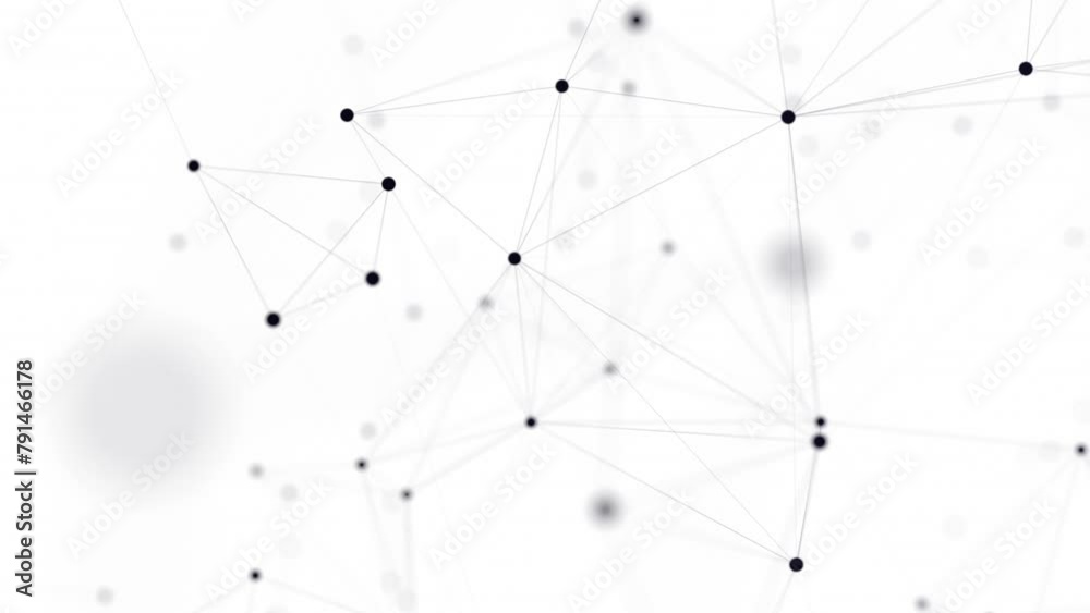 Connected line network structure. 3D digital data technology concept. Seamless Loop 4K white Background	