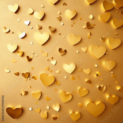 gold hearts pattern scattered across the surface, creating an adorable and festive background for Valentine's Day or Mothers day on a Beige backdrop. The artwork is in the style of a traditional Chin