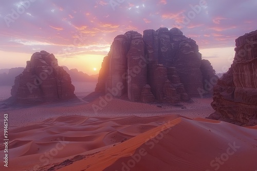 Fototapeta Naklejka Na Ścianę i Meble -  a desert scene across a dune professional photography