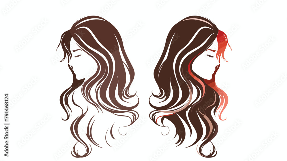 Hair logo template vector icon illustration Hand draw