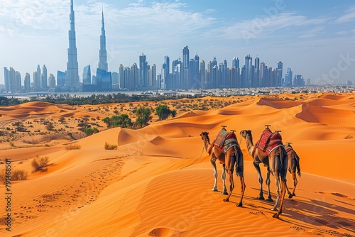 Fototapeta Naklejka Na Ścianę i Meble -  a desert scene across a dune professional photography
