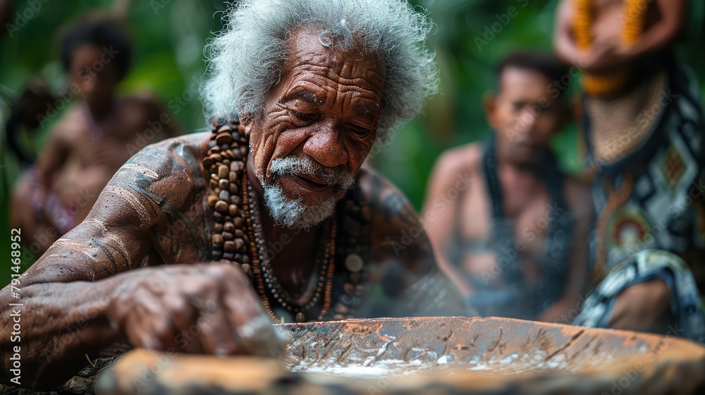 Backpackers learning to make Fijian Kokoda with a village elder.