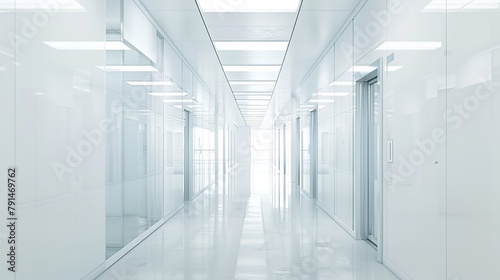 An abstract futuristic empty corridor. AI.