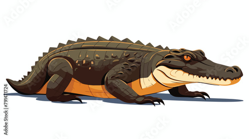 Crocodile Silhouette. Crocodile Vector Illustration © Hyper