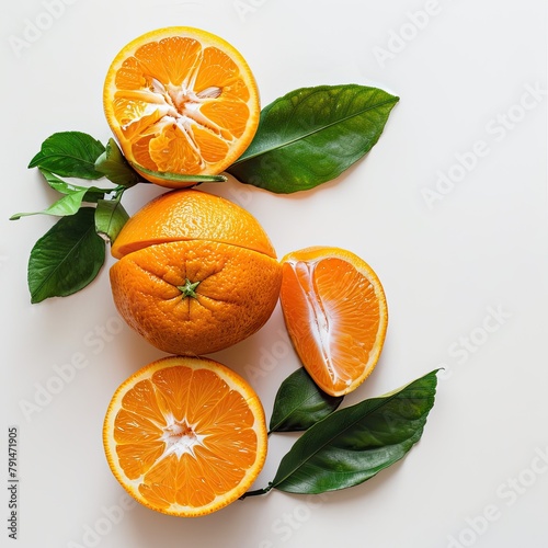 oranges on the white background   