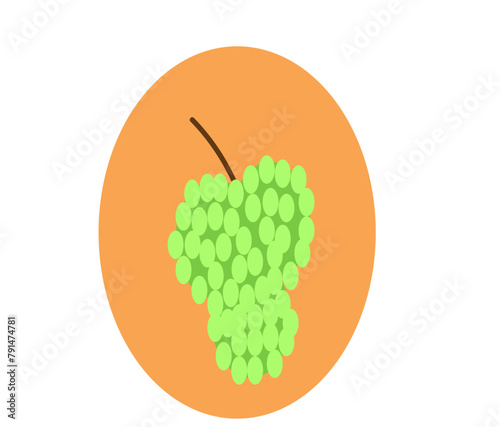  grapes on a light brown background , 