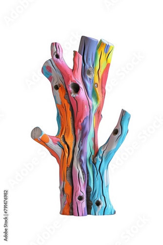 A tree made of wood with different colors photo