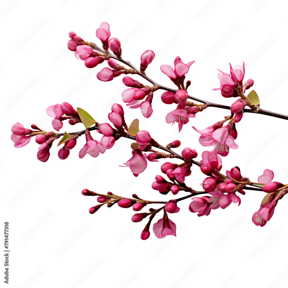 Beautiful Redbuds Flower Isolated On White Background Beautiful Redbuds Flower Isolated On White Background