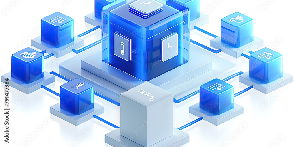 Enterprise Zone 3D Scene with Frosted Glass Cube Enterprise Zone 3D Scene with Frosted Glass Cube
