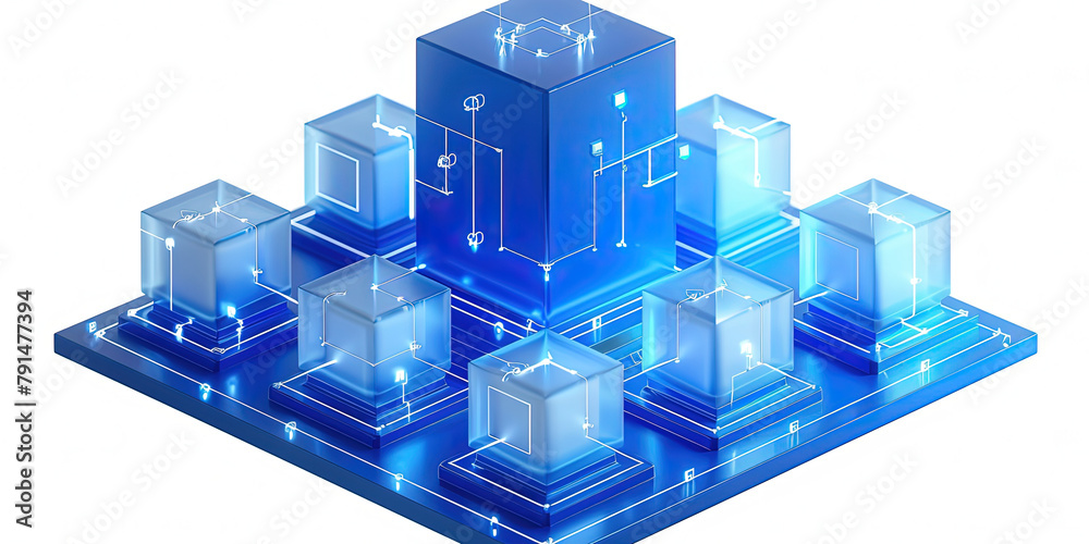 Enterprise Zone 3D Scene with Frosted Glass Cube Enterprise Zone 3D Scene with Frosted Glass Cube