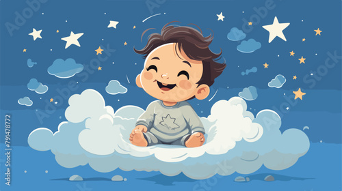 Cute baby illustration. file vector editable 2d fla
