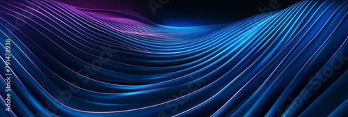 Stunning digital illustration of abstract light waves with a smooth gradient of blue and purple colors creating a futuristic vibe photo
