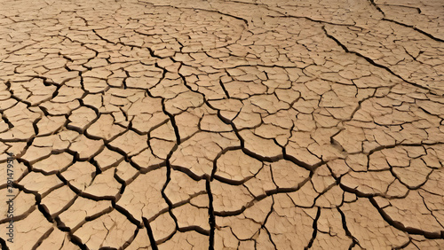 Desert Landscape: Cracked Earth Reveals the Power of Drought 