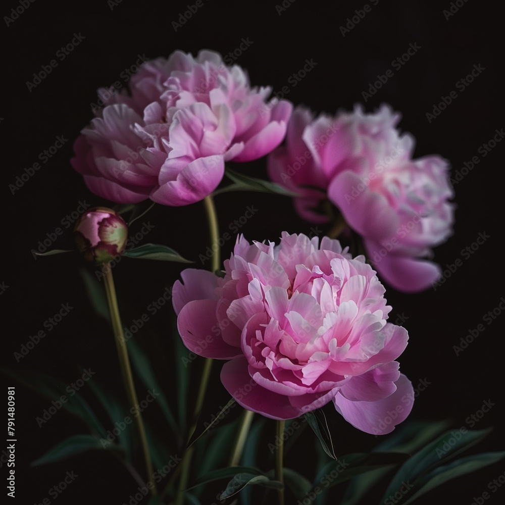 Fototapeta premium pink and white peony