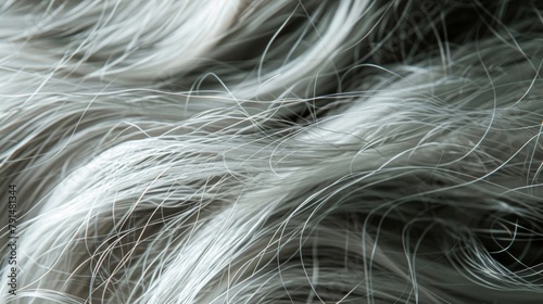 The texture of thin wispy hair shimmering silver in the light a testament to the passing of time. .