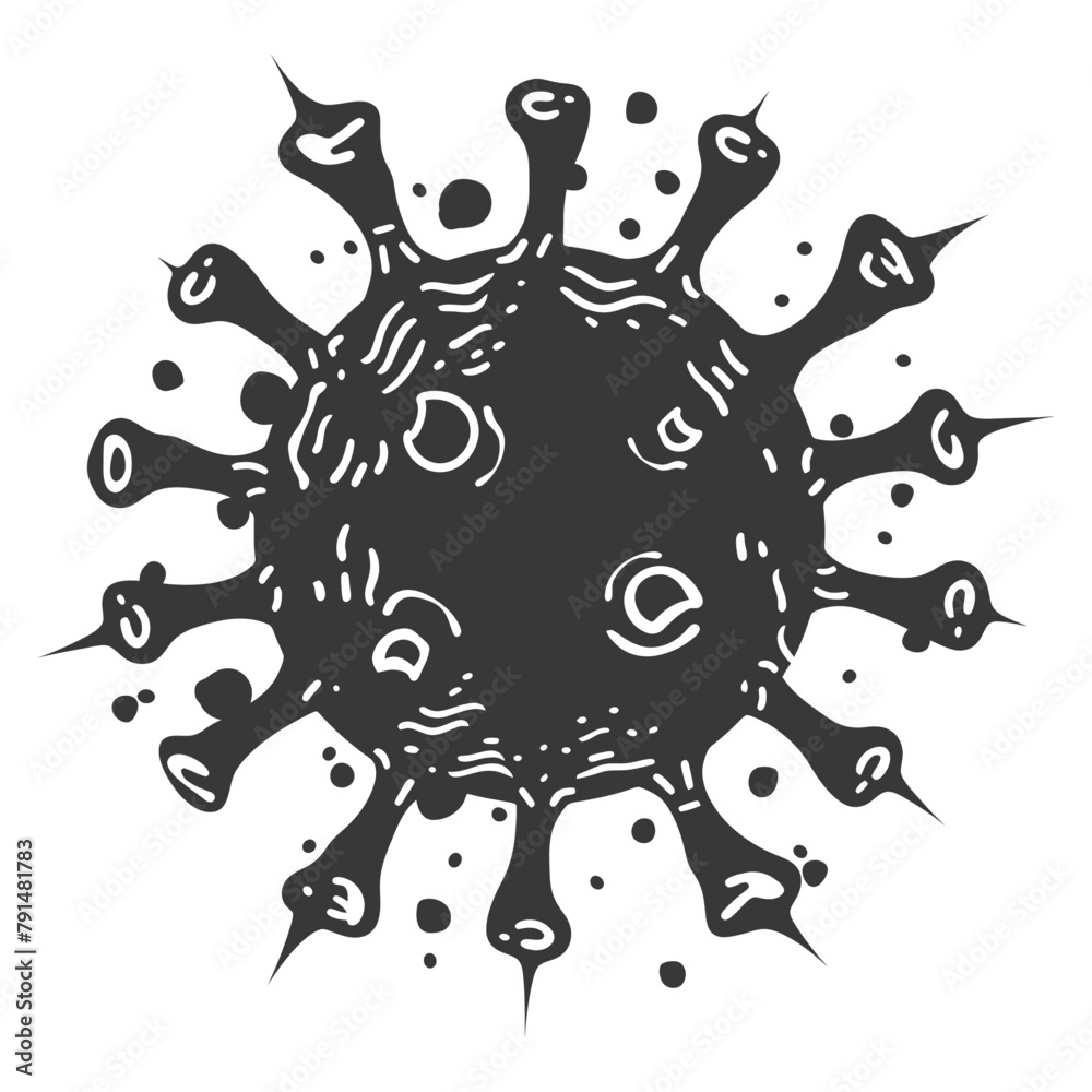 Fototapeta Silhouette virus black color only full body