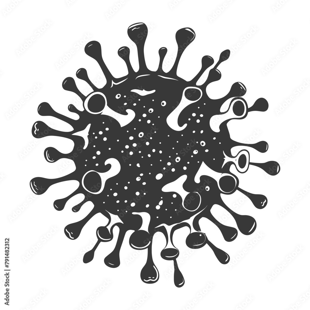 Silhouette virus black color only full body Silhouette virus black color only full body