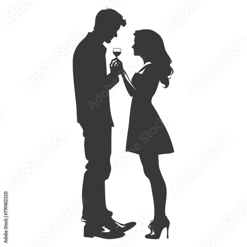 Wallpaper Mural Silhouette wedding proposal by couple black color only Torontodigital.ca