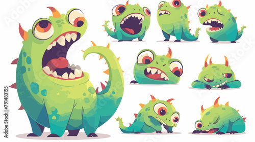 Cute cartoon monster. Vector funny monster characte