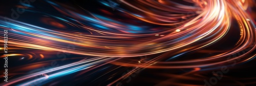 Dynamic abstract image with a mesmerizing blend of light trails in warm tones, creating a sense of motion and energy