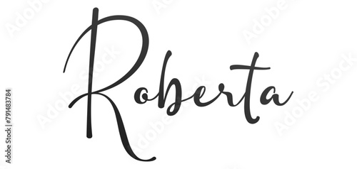 Roberta - black color - name written - ideal for websites, presentations, greetings, banners, cards, t-shirt, sweatshirt, prints, cricut, silhouette, sublimation, tag