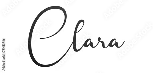 Clara  - black color - name written - ideal for websites, presentations, greetings, banners, cards, t-shirt, sweatshirt, prints, cricut, silhouette, sublimation, tag