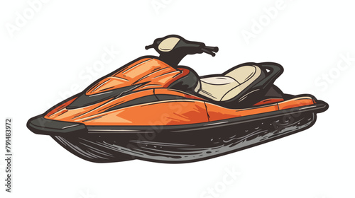 Jet-ski icon Hand drawn style vector design illustration © Blue