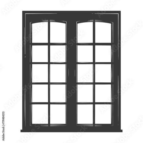 Silhouette window classic black color only full