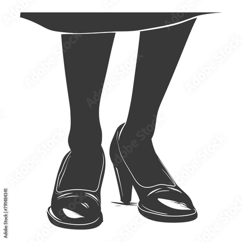 Silhouette woman flat shoes black color only