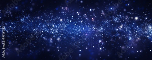 Indigo glitter texture background with dark shadows  glowing stars  and subtle sparkles with copy space for photo text or product  blank empty copyspace 