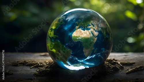 Planet Earth inside a glass ball © Hesham