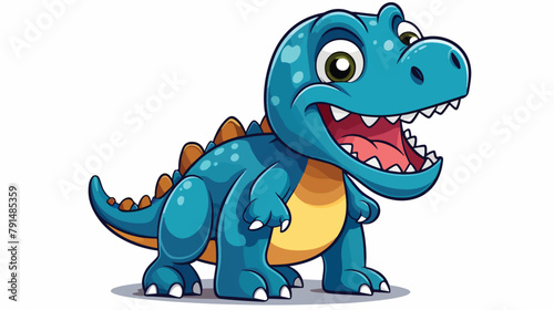 Cute colored dinosaur T Rex doodle. Vector illustra
