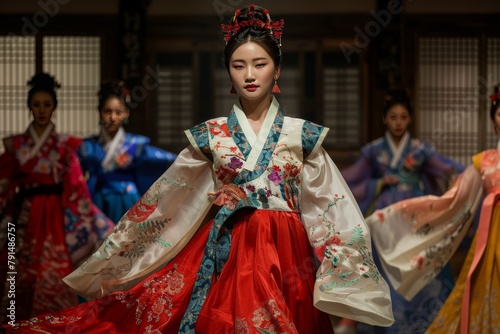 korean traditional performance on the stage bokeh style background