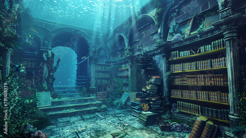 Fantasy underwater deep ocean mysterious antiquity lib photo